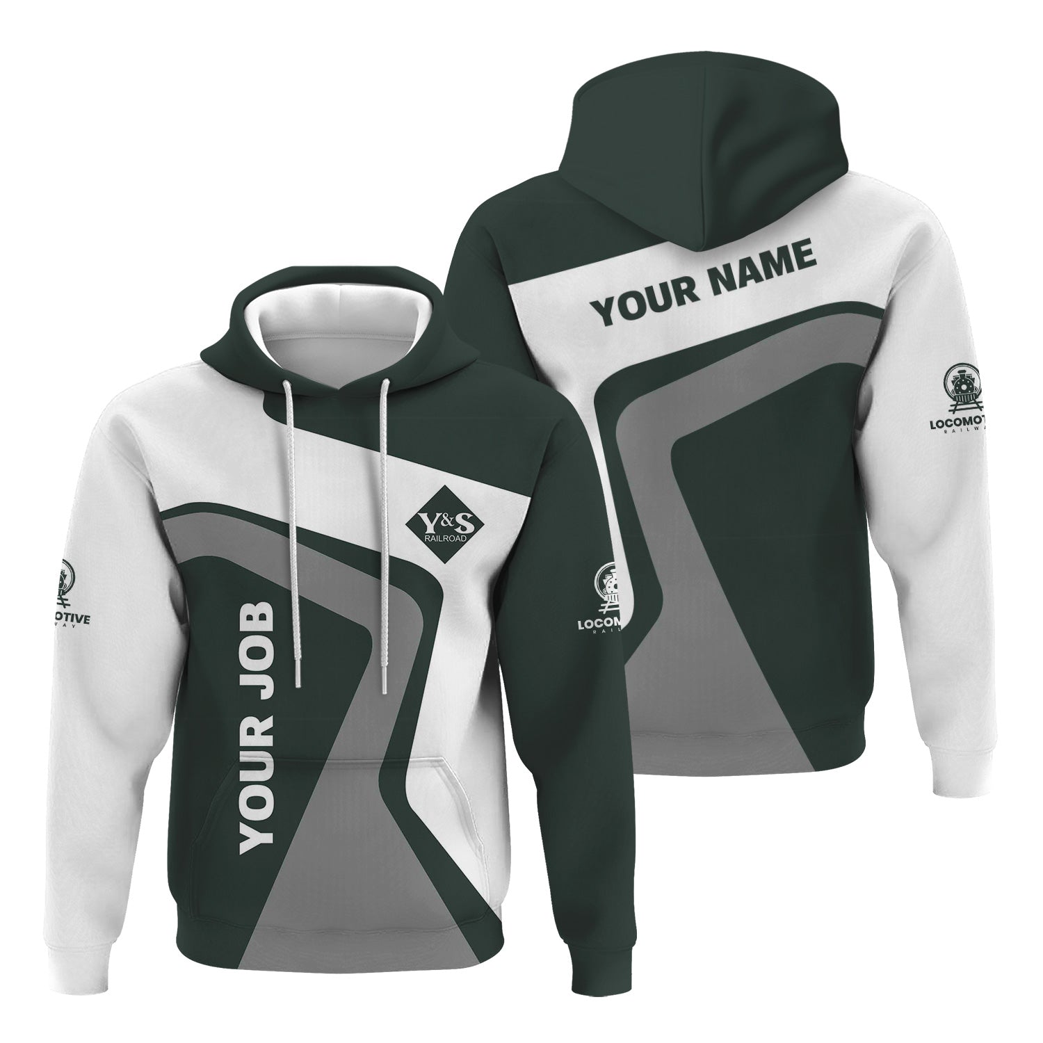 Railspirit Personalized Youngstown & Southern Railroad Hoodie Unique Design with Custom Job Position Train Zip Up Hoodie