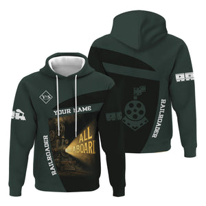 Railspirit Personalized Youngstown & Southern Railroad Hoodie All Aboard Steam Train Movie Projector Style Zip Up Hoodie