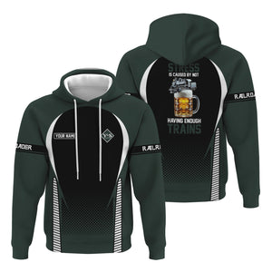 Railspirit Personalized Youngstown & Southern Railroad Hoodie Stress Is Caused By Not Having Enough Trains Zip Up Hoodie