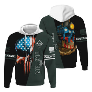 Railspirit Personalized Youngstown & Southern Railroad Hoodie Train Skull American Flag Zip Up Hoodie All Over Print