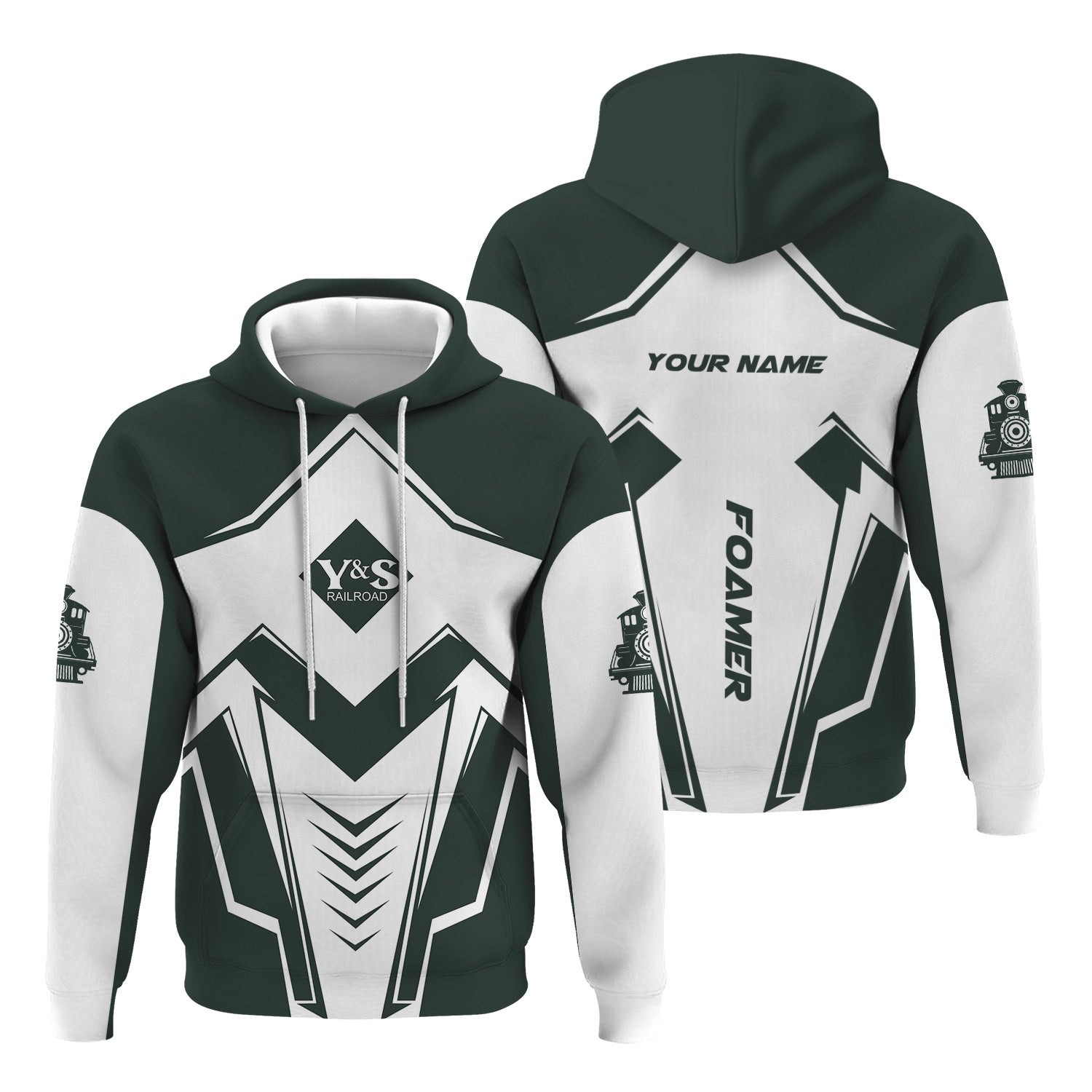 Railspirit Personalized Youngstown & Southern Railroad Hoodie Railway Trainspotter Style Zip Up Hoodie Gift Idea For Foamers