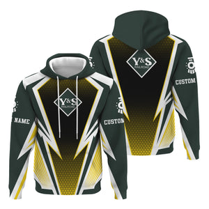 Railspirit Personalized Youngstown & Southern Railroad Hoodie Lightning Graphic Style Zip Up Hoodie Gift Idea For Train Lover