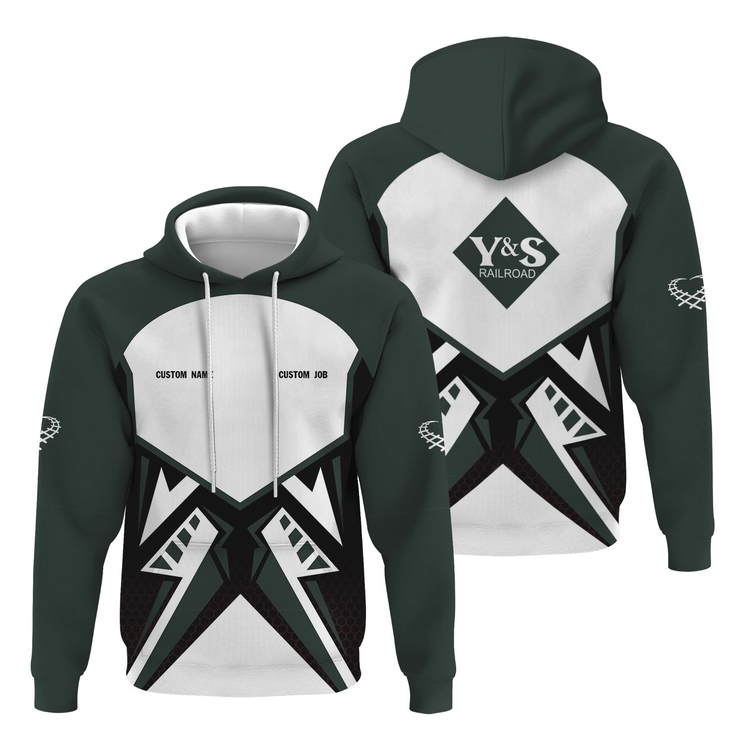 Railspirit Personalized Youngstown & Southern Railroad Hoodie Vibriant Style with Custom Position Train Zip Up Hoodie