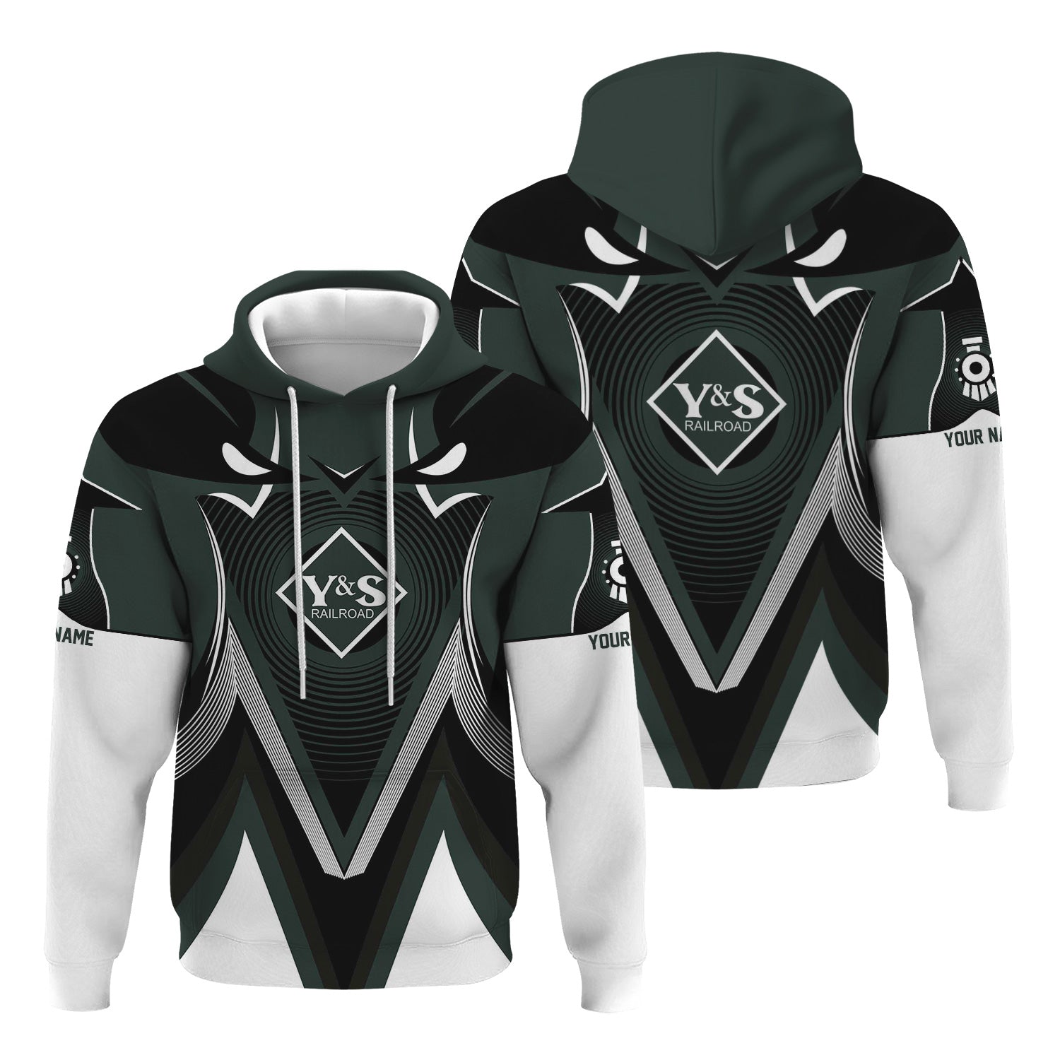 Railspirit Personalized Youngstown & Southern Railroad Hoodie Vibrant Graphic Pattern Zip Up Hoodie For Train Enthusiasts