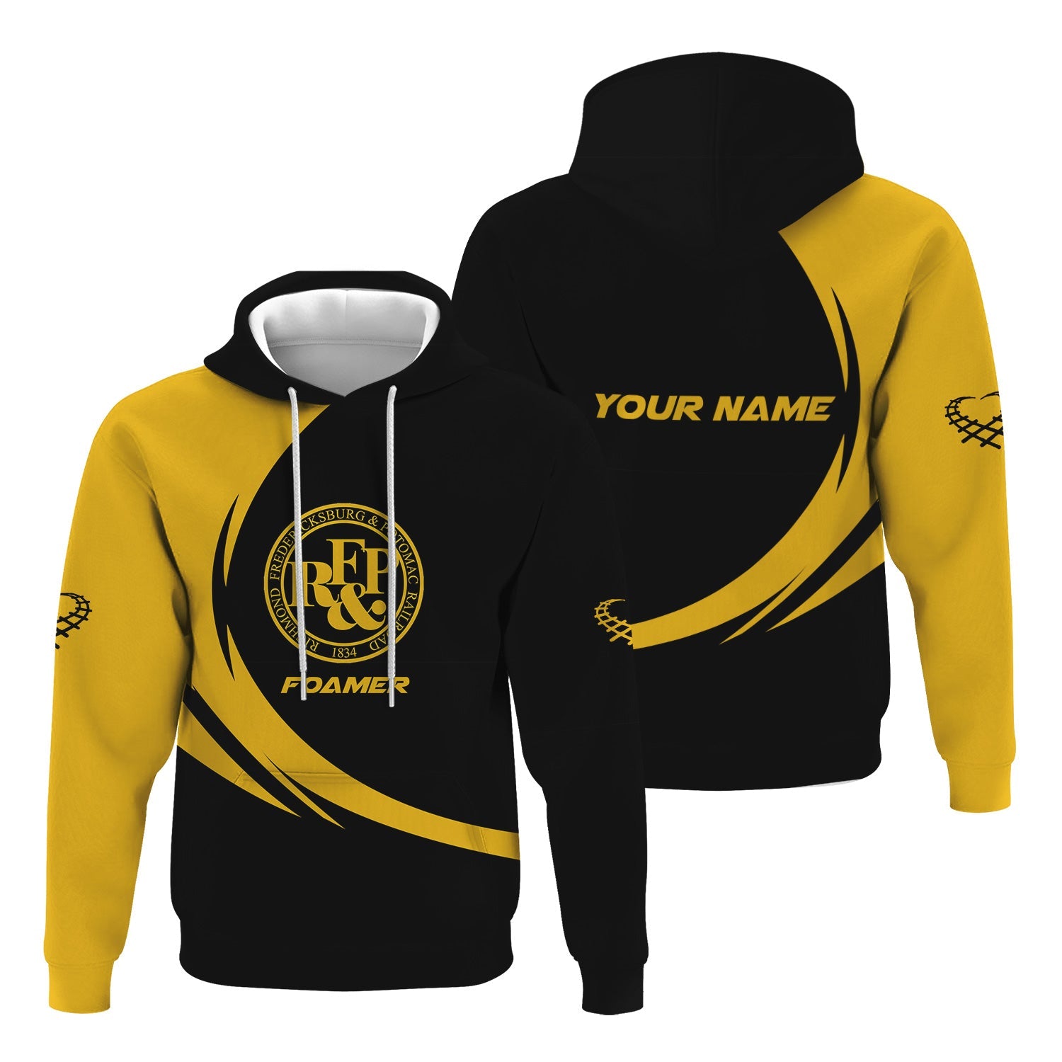 Railspirit Personalized Richmond, Fredericksburg And Potomac Railroad Hoodie Unique Graphic Style Zip Up Hoodie For Train Enthusiasts