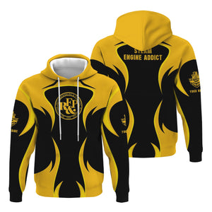 Railspirit Personalized Richmond, Fredericksburg And Potomac Railroad Hoodie Distinctive Flame Style Zip Up Hoodie For Steam Engine Addict