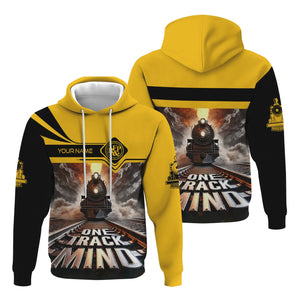 Railspirit Personalized Richmond, Fredericksburg And Potomac Railroad Hoodie One Track Mind Train Printed ZIp Up Hoodie