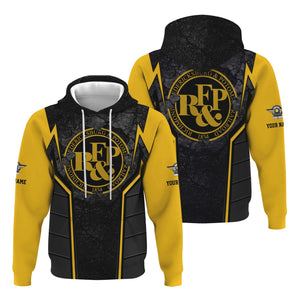 Railspirit Personalized Richmond, Fredericksburg And Potomac Railroad Hoodie Cracked Metal Design Train Zip Up Hoodie for Rail Enthusiasts