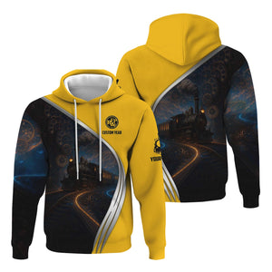 Railspirit Personalized Richmond, Fredericksburg And Potomac Railroad Hoodie Steampunk Locomotive with Custom Year Train Zip Up Hoodie