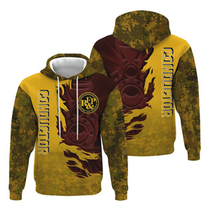 Railspirit Personalized Richmond, Fredericksburg And Potomac Railroad Hoodie Blazing Style with Custom Position Train Zip Up Hoodie