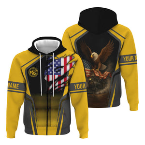 Railspirit Personalized Richmond, Fredericksburg And Potomac Railroad Hoodie American Eagle Vintage Train Zip Up Hoodie