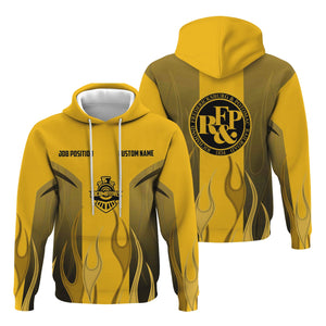 Railspirit Custom Name and Job Title Richmond, Fredericksburg And Potomac Railroad Hoodie Flame Graphic Train Zip Up Hoodie