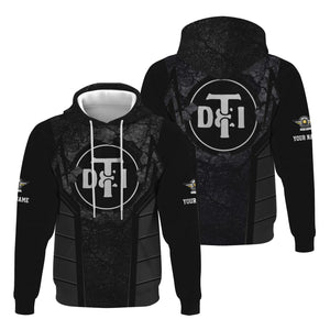 Railspirit Personalized Detroit Toledo And Ironton Railroad Hoodie Cracked Metal Design Train Zip Up Hoodie for Rail Enthusiasts