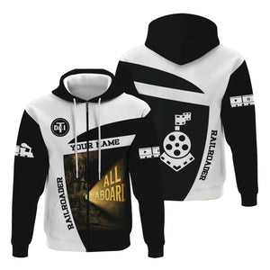 Railspirit Personalized Detroit Toledo And Ironton Railroad Hoodie All Aboard Steam Train Movie Projector Style Zip Up Hoodie