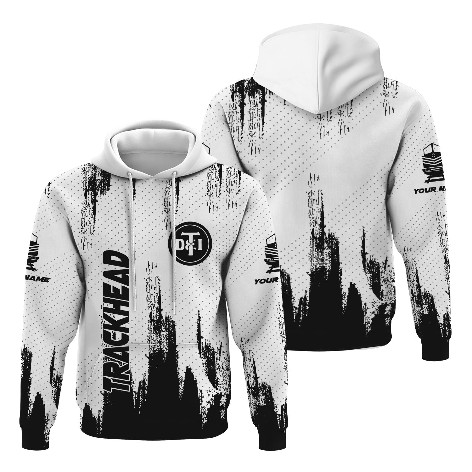 Railspirit Personalized Detroit Toledo And Ironton Railroad Hoodie Paint Impact Design Train Zip Up Hoodie for Trackhead