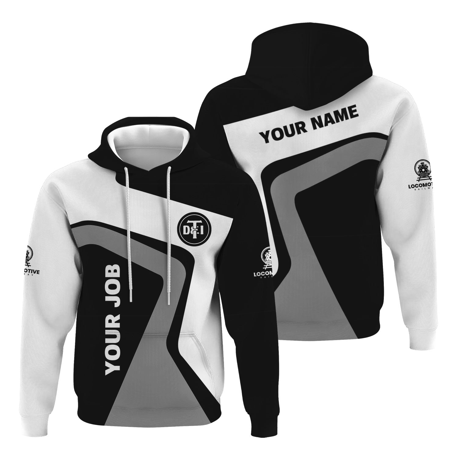 Railspirit Personalized Detroit Toledo And Ironton Railroad Hoodie Unique Design with Custom Job Position Train Zip Up Hoodie