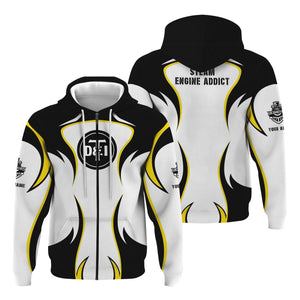 Railspirit Personalized Detroit Toledo And Ironton Railroad Hoodie Distinctive Flame Style Zip Up Hoodie For Steam Engine Addict