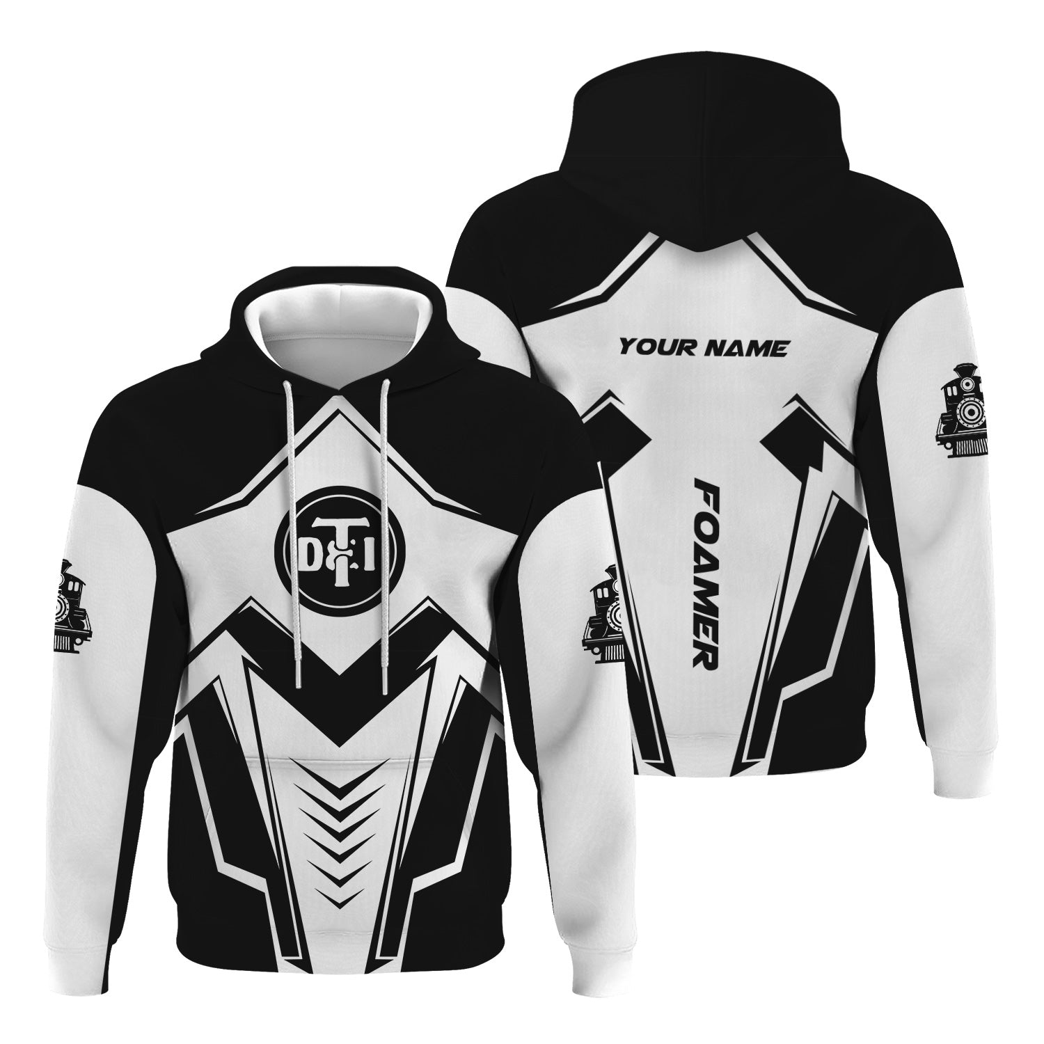 Railspirit Personalized Detroit Toledo And Ironton Railroad Hoodie Railway Trainspotter Style Zip Up Hoodie Gift Idea For Foamers