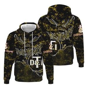 Railspirit Personalized Detroit Toledo And Ironton Railroad Hoodie Torn Graphic Style Train Zip Up Hoodie For Rail Junkie