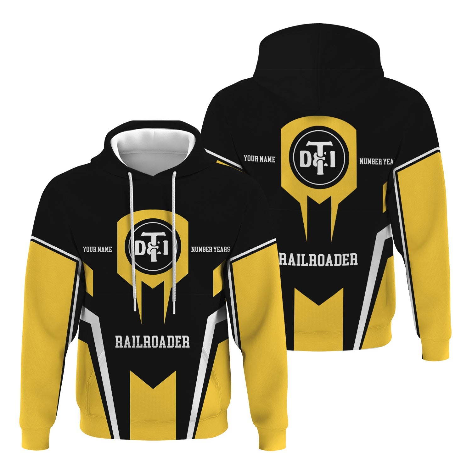 Railspirit Personalized Detroit Toledo And Ironton Railroad Hoodie Custom Year Railroader Zip Up Hoodie Gift Idea For Train Lover