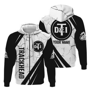 Railspirit Personalized Detroit Toledo And Ironton Railroad Hoodie Crackle Texture Style Train Zip Up Hoodie For Trackhead