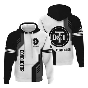 Railspirit Personalized Detroit Toledo And Ironton Railroad Hoodie Unique Railway Style with Custom Job Train Zip Up Hoodie