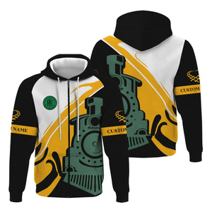 Railspirit Personalized Pittsburgh And Lake Erie Railroad Hoodie Flame-Inspired Style Zip Up Hoodie Gift Idea For Train Lovers