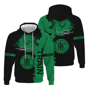 Railspirit Personalized Pittsburgh And Lake Erie Railroad Hoodie Engine Heartbeat and Track Love Style Zip Up Hoodie Gift Idea For Train Lovers