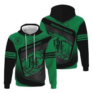 Railspirit Personalized Pittsburgh And Lake Erie Railroad Hoodie Ripped Texture Style Train Zip Up Hoodie For Railroad Fanatic