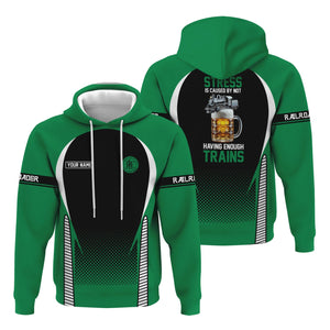 Railspirit Personalized Pittsburgh And Lake Erie Railroad Hoodie Stress Is Caused By Not Having Enough Trains  Zip Up Hoodie