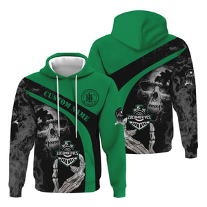 Railspirit Personalized Pittsburgh And Lake Erie Railroad Hoodie Flame Skull Design Train Zip Up Hoodie for Locomotive Fans