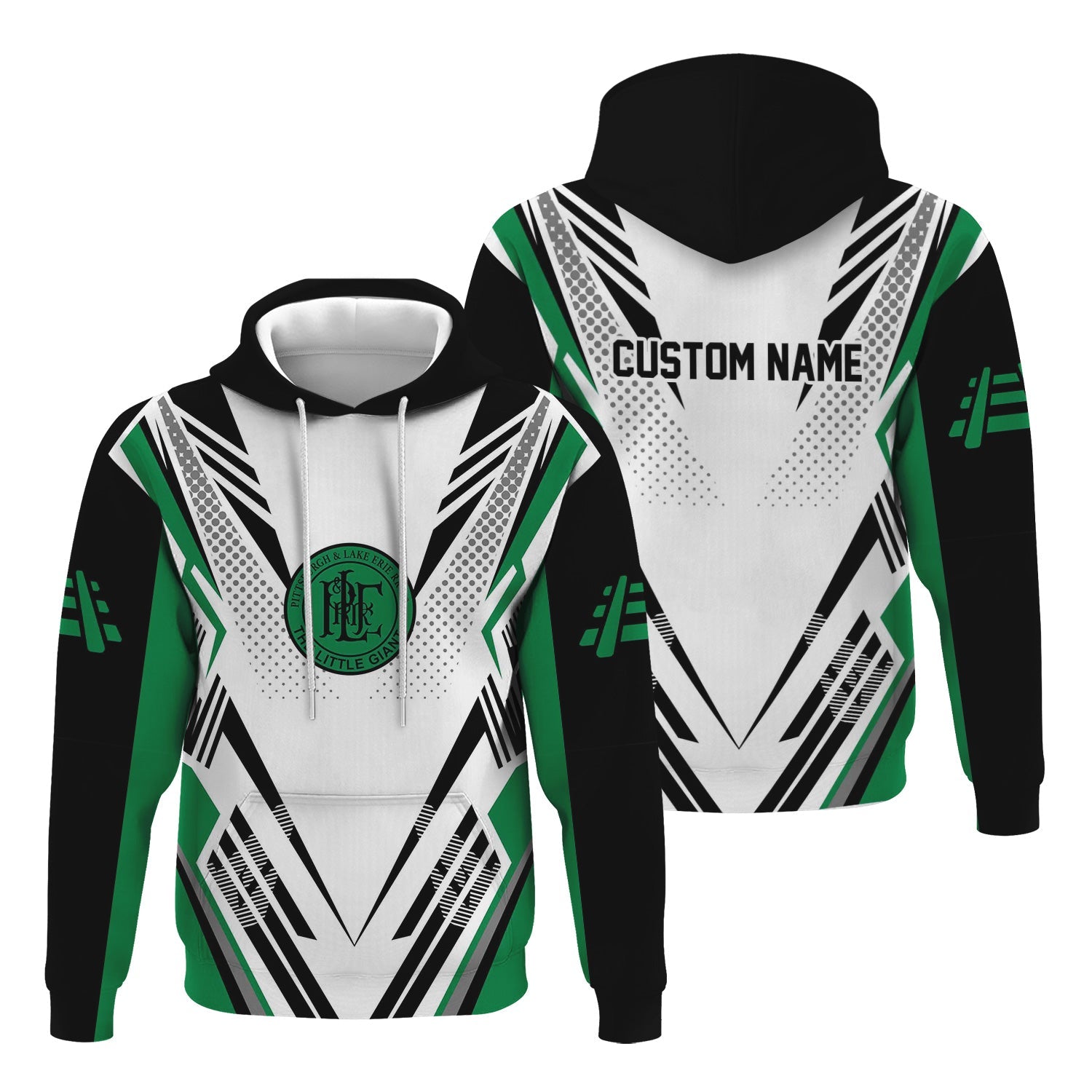 Railspirit Personalized Pittsburgh And Lake Erie Railroad Hoodie Railroad Tribute Design Train Zip Up Hoodie for Train Lovers