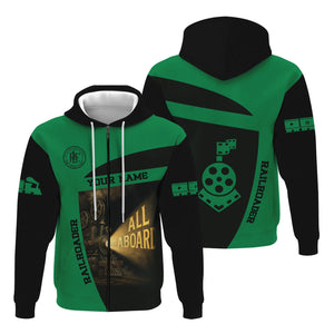 Railspirit Personalized Pittsburgh And Lake Erie Railroad Hoodie All Aboard Steam Train Movie Projector Style Zip Up Hoodie