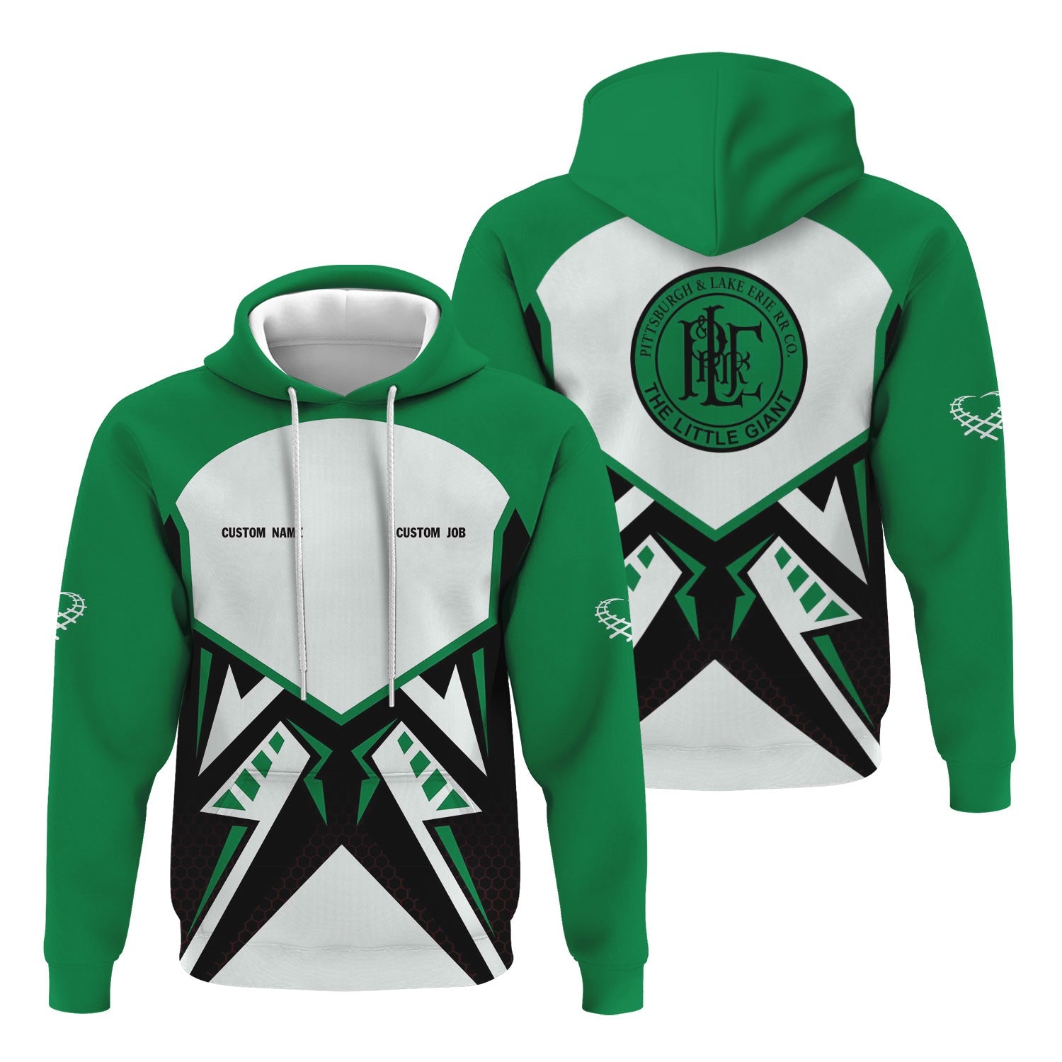 Railspirit Personalized Pittsburgh And Lake Erie Railroad Hoodie Vibriant Style with Custom Position Train Zip Up Hoodie