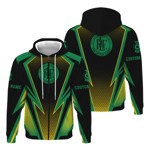 Railspirit Personalized Pittsburgh And Lake Erie Railroad Hoodie Lightning Graphic Style Zip Up Hoodie Gift Idea For Train Lover