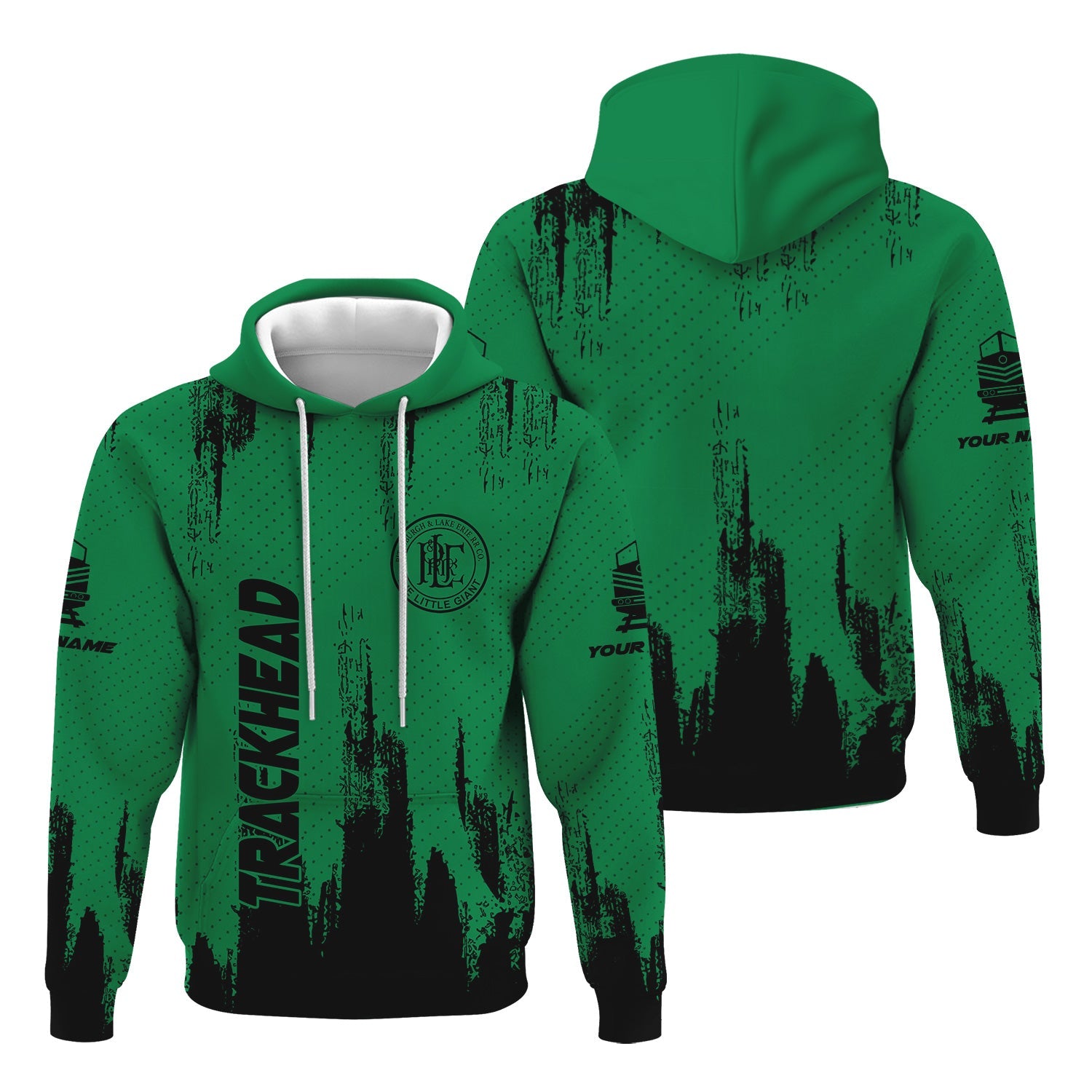 Railspirit Personalized Pittsburgh And Lake Erie Railroad Hoodie Paint Impact Design Train Zip Up Hoodie for Trackhead