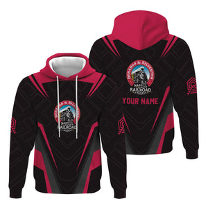 Railspirit Personalized Durango And Silverton Narrow Gauge Railroad Hoodie Railway Inspired Apparel Train Zip Up Hoodie For Train Lovers