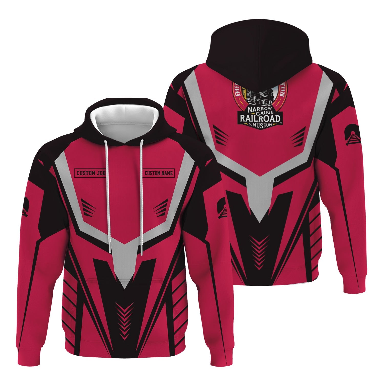 Railspirit Personalized Durango And Silverton Narrow Gauge Railroad Hoodie Workwear-Inspired with Custom Position Train Zip Up Hoodie