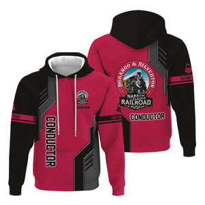 Railspirit Personalized Durango And Silverton Narrow Gauge Railroad Hoodie Unique Railway Style with Custom Job Train Zip Up Hoodie