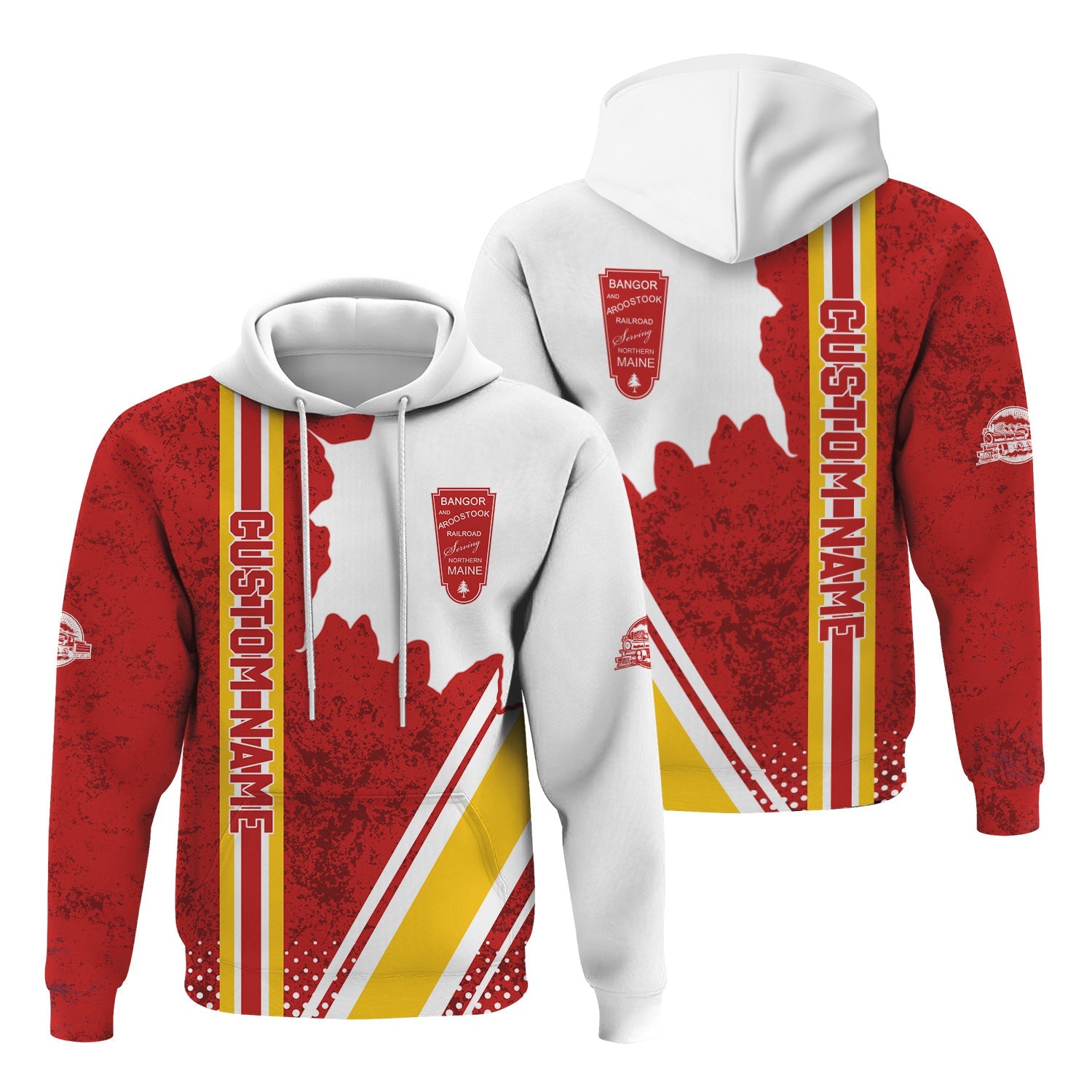 Railspirit Personalized Bangor And Aroostook Railroad Hoodie All Over Printed Unisex Zip Up Hoodie