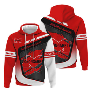 Railspirit Personalized Monongahela Railroad Hoodie Ripped Texture Style Train Zip Up Hoodie For Railroad Fanatic