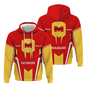 Railspirit Personalized Monongahela Railroad Hoodie Custom Year Railroader Zip Up Hoodie Gift Idea For Train Lover