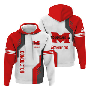 Railspirit Personalized Monongahela Railroad Hoodie Unique Railway Style with Custom Job Train Zip Up Hoodie