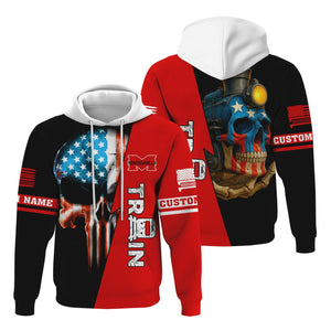 Railspirit Personalized Monongahela Railroad Hoodie Train Skull American Flag Zip Up Hoodie All Over Print