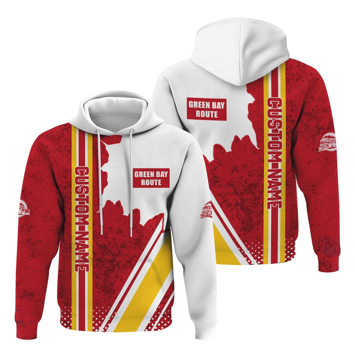 Railspirit Personalized Green Bay & Western Railroad Hoodie All Over Printed Unisex Zip Up Hoodie