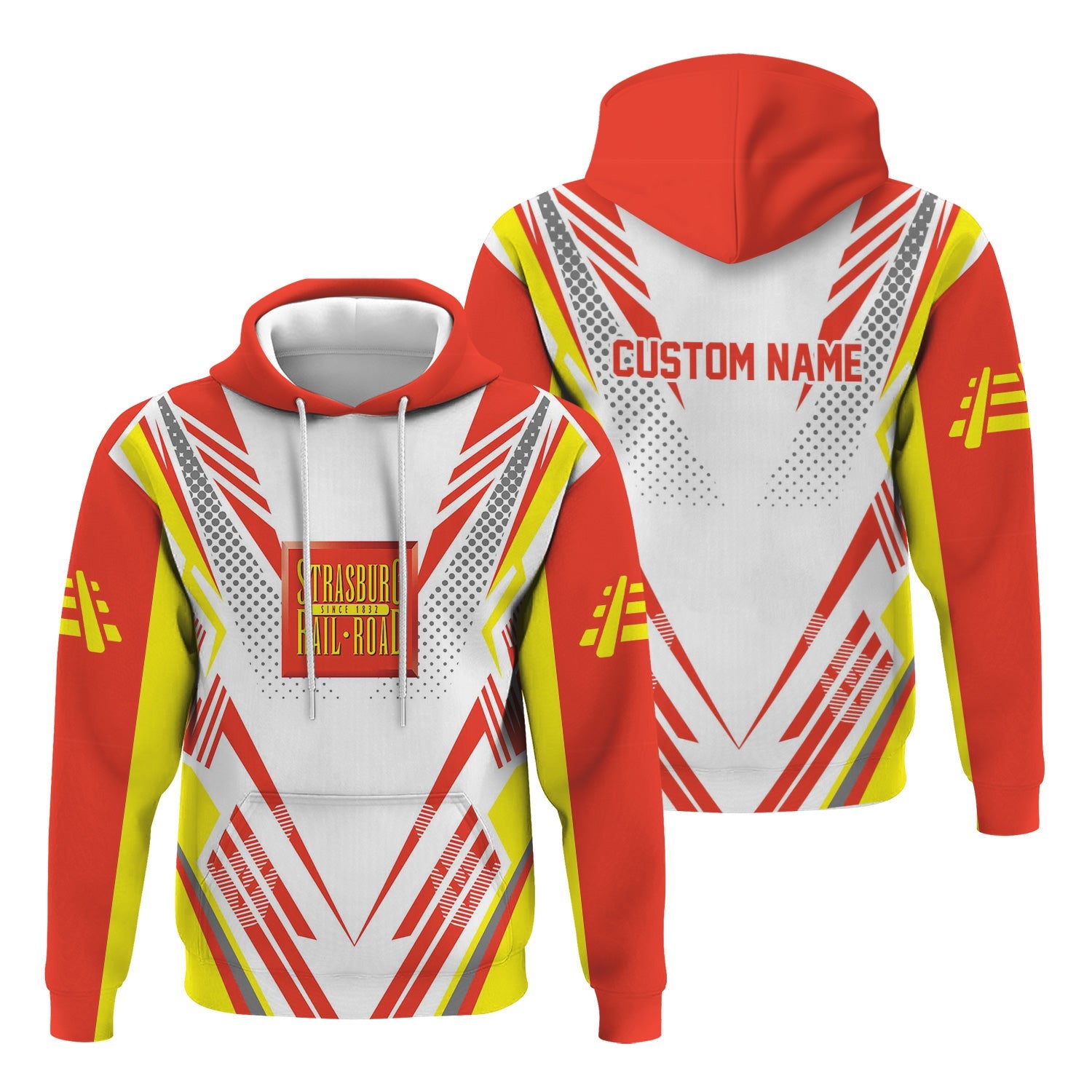 Railspirit Personalized Strasburg Railroad Hoodie Railroad Tribute Design Train Zip Up Hoodie for Train Lovers