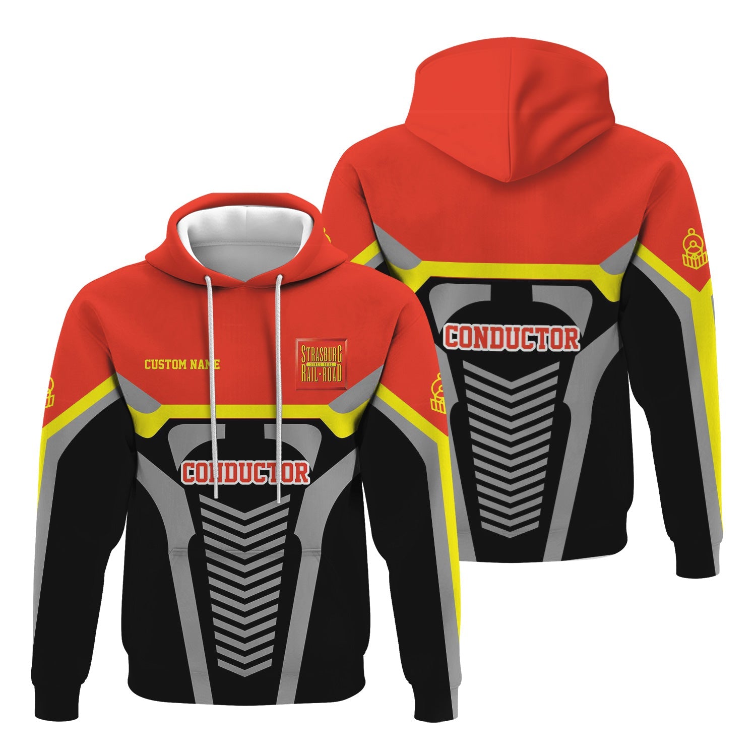 Railspirit Personalized Strasburg Railroad Hoodie Track-Inspired with Custom Job Position Train Zip Up Hoodie