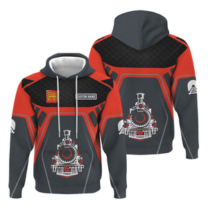 Railspirit Personalized Strasburg Railroad Hoodie Steam Locomotive Engine Graphic Train Zip Up Hoodie All Over Print