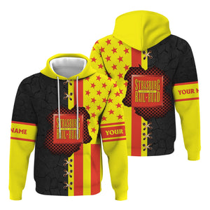 Railspirit Personalized Strasburg Railroad Hoodie American Flag with Crack Effect Train Zip Up Hoodie
