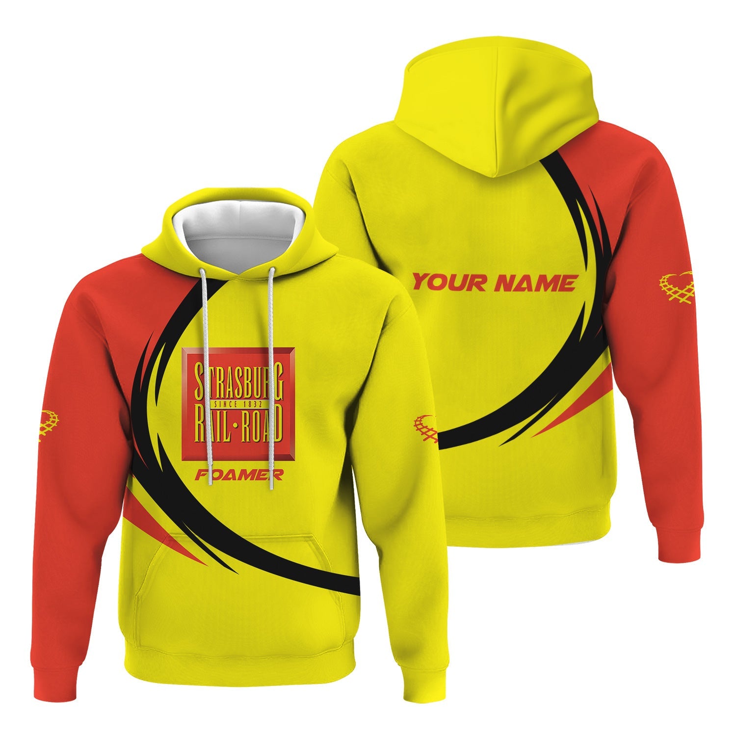 Railspirit Personalized Strasburg Railroad Hoodie Unique Graphic Style Zip Up Hoodie For Train Enthusiasts